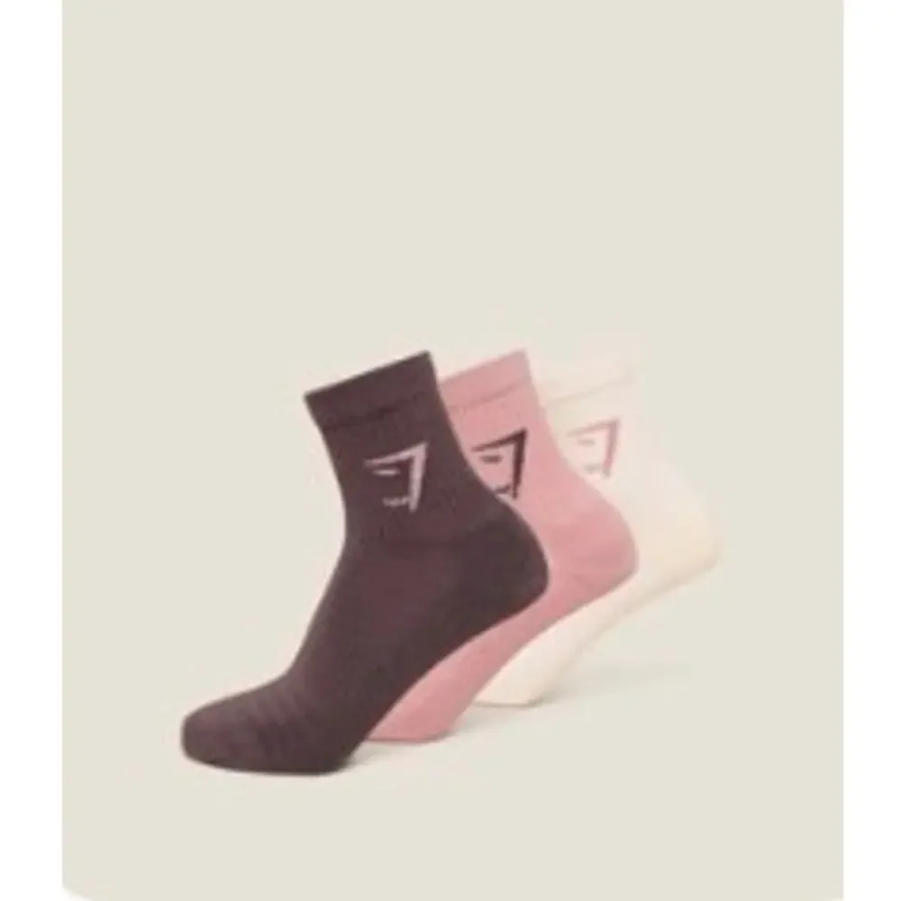 Unisex Adult's Gymshark 3 Pack Rib Midi Multicolor Socks Large NWT